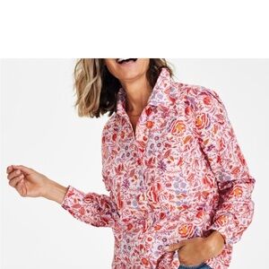 Style & Co Floral Button Down Shirt Cotton
Size M - New With Tag